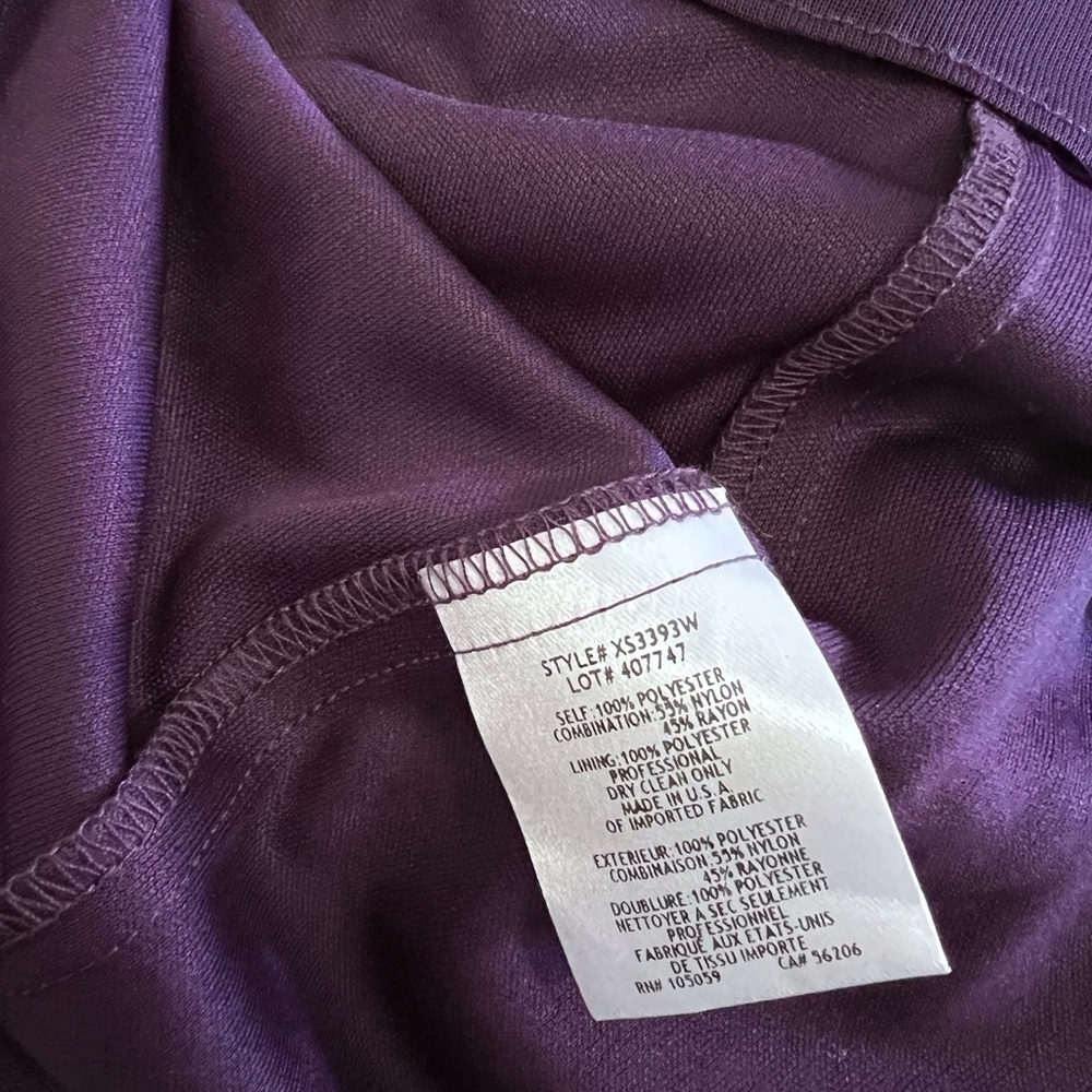 NWT David's Bridal XSCAPE Woman Joanna Chen Purple Lace Shoulder Drape Dress 18 - Picture 14 of 16